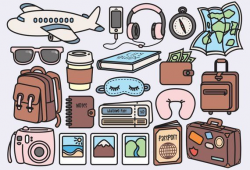 Premium Vector Clipart - Kawaii Travel Clipart - Kawaii Clip ...