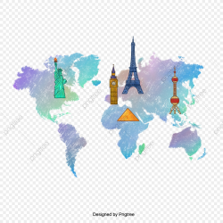 Travel Map Illustration, Hand Painted, Illustration ...