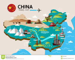 Vector Map Travel Essentials Exhaustive Travel Map Clipart