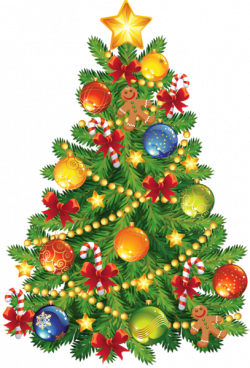 Christmas Ornament Clip Art | Large Transparent Christmas Tree with ...