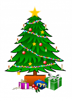 This nice Christmas tree with presents clip art can be used for ...