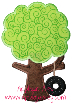 tree with tire swing clipart - image #13
