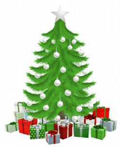 Transparent Christmas Tree with Presents Clipart Picture | Christmas ...