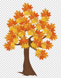 Orange and yellow maple tree illustratio, Tree Autumn ...