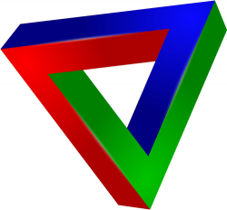 Clip art of an impossible triangle in color | Public domain ...