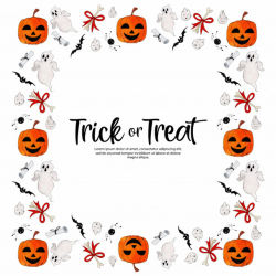Watercolor halloween border frame Vector | Premium Download