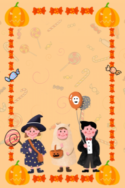 Halloween Trick Or Treat Candy Poster Background Haunted ...