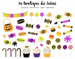 Halloween Candy Clipart - PNG Trick or Treat Clip Art - Small Commercial Use