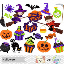 Instant Download Halloween Clipart, Halloween Digital Clip ...