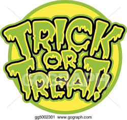 Vector Illustration - Halloween trick or treat sign. Stock ...