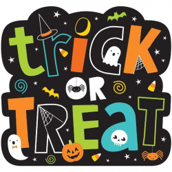 Trick or Treat 15” Black Cardboard Cutout Sign