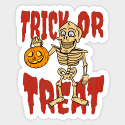 Funny Skeleton Trick Or Treat Halloween
