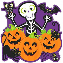 Amazon.com: Amscan Friendly Skeleton & Pumpkin Patch Cutout ...