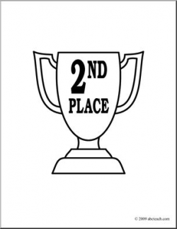 Clip Art: Trophy: Second Place (coloring page) I abcteach ...