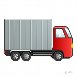 Free Red Container Truck Clipart Image｜Illustoon