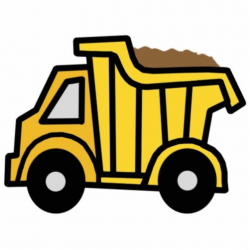 Cartoon Clip Art with a Construction Dump Truck Cutout ...