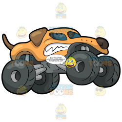 A Mad Dog Shaped Monster Truck