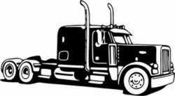 Truck black and white semi truck clipart black and white ...