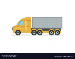 Large truck with metal container side view heavy
