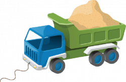 Colorful Dump Truck Toy with Sand Illustration | Clipart ...