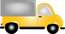 Truck Clipart Image - Color cartoon yellow delivery truck