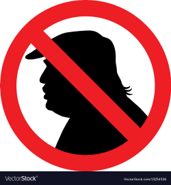 Anti president donald trump silhouette sign vector image