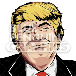 Donald Trump Vector Cartoon Clipart Illustration