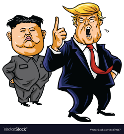 Donald trump with kim jong-un cartoon