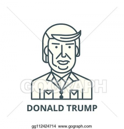Vector Illustration - Donald trump line icon, vector. donald ...