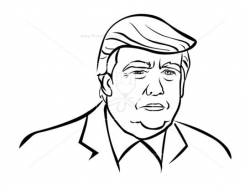 Trump Clipart Black And White