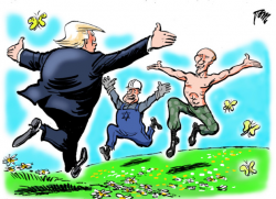 Cartoons: Donald Trump, Vladimir Putin and hacking