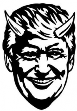 Details about DONALD TRUMP DEVIL FACE Vinyl Decal Sticker Window Bumper  Thermal Yeti