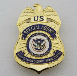 US TSA Special Agent Badge Solid Copper Replica Movie Props ...