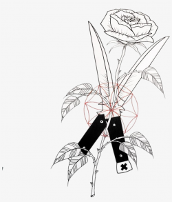 Flowers Tumblr Drawing At Getdrawings - Knife And Rose Png ...