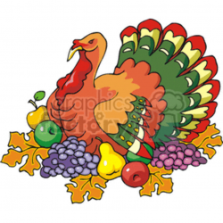 Colorful Turkey clipart. Royalty-free clipart # 145642