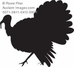 Royalty Free Clipart Illustration of a Turkey Silhouette