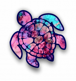 Vinyl Junkie Graphics Sea Turtle Decal/Sticker (Purple Haze)