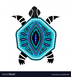 Blue turtle in first-nation style