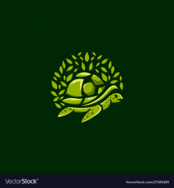 Green turtle leaf logo design