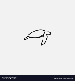 Simple line turtle logo design