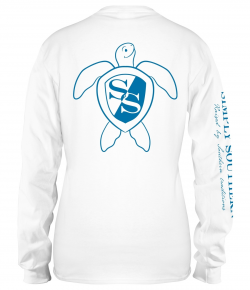 Turtle Logo White Long Sleeve Simply Southern Tee Shirt