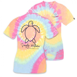 Sale Simply Southern Preppy TieDye Pattern Save The Turtles Collection  T-Shirt