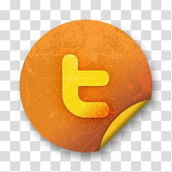 Twitter , orange letter t logo transparent background PNG ...