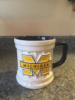 Details about University of Michigan Mug Coffee Tea U of M Wolverines GO  BLUE Raised Letter