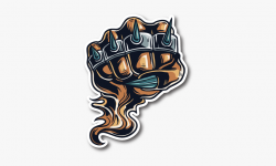 Monster Fist Hand Brass Knuckle Vinyl Sticker - Fist With ...