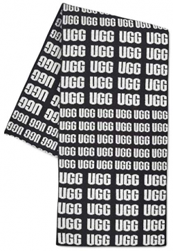 UGG Women\'s UGG Logo Knit Scarf Black One Size at Amazon ...