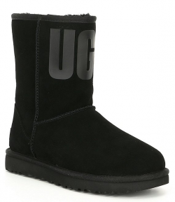 UGG® Classic Short UGG Rubber Logo Boots