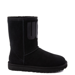Womens UGG® Classic Short Logo Boot - Black