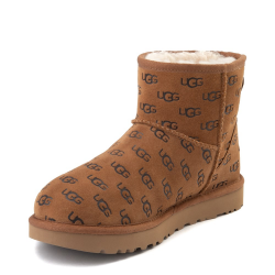 Womens UGG® Classic Mini II Embossed Boot - Chestnut