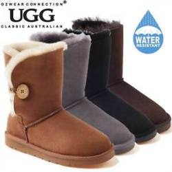 Details about OZWEAR UGG OB013II WATER RESISTANTS CHESTNUT COLOR CLASSIC  SHORT BUTTON UGG BOOT